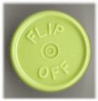 west flip off vial seal faded light green