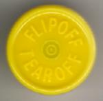 WEST flip off tear off yellow vial seal cap