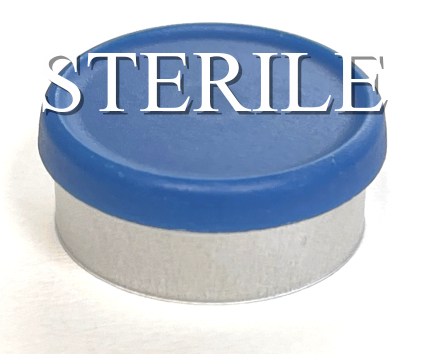 STERILE 20mm royal blue flip cap vial seals