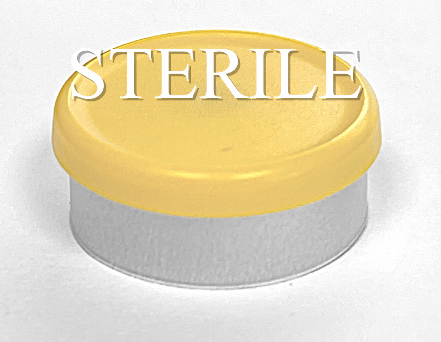 STERILE 20mm yellow flip cap vial seals