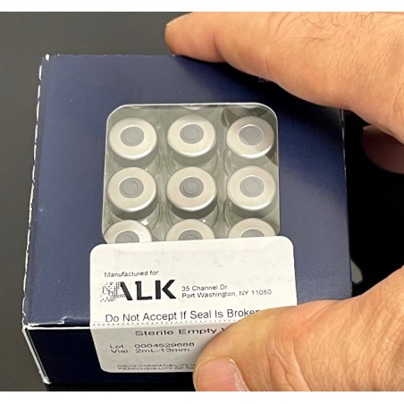 ALK 2ml sterile vials in packs of 25 shipped worldwide by Voigt Global Distribution.