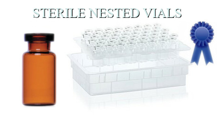 ISO 2R Amber Sterile Nested Vials Ready to Fill